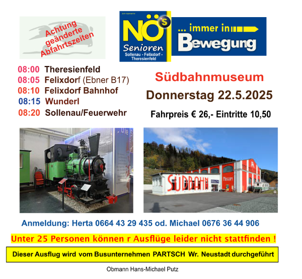 Seniorenausflug - "Südbahnmuseum"
