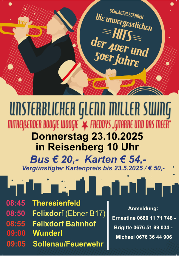 Seniorenausflug "Hits der 40er und 50er Jahre